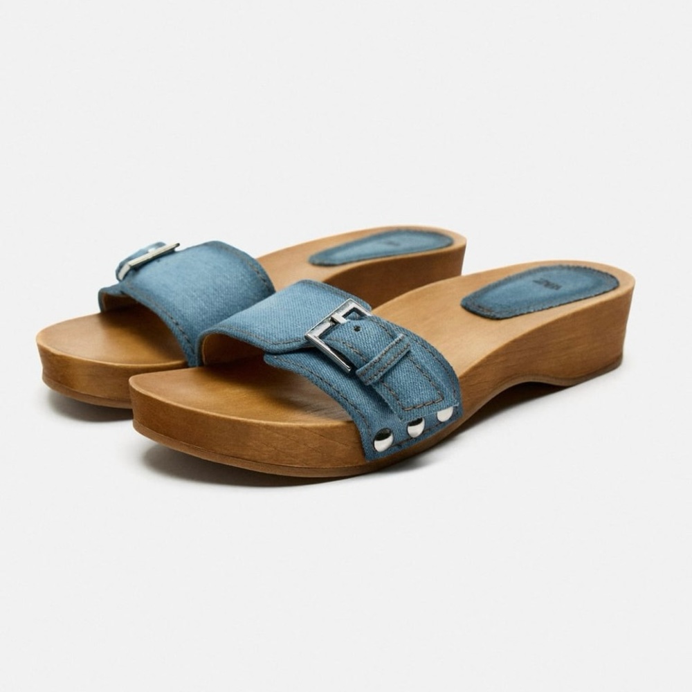 BUCKLE DENIM SANDALS size 39